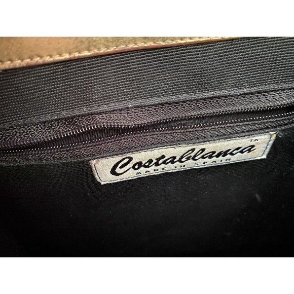 Vintage Costa Blanca Reptile Print Leather Clutch‎ Bag Black Crossbody Metal EUC - Picture 12 of 12